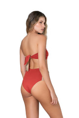 Bikini set in solid terracotta - Ref. Vallarta