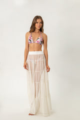 Ivory Maxi Mesh Cover-Up Skirt – Toscana