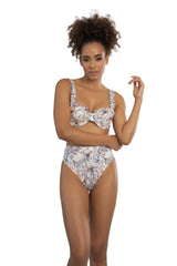 Bikini with vanilla floral print-Ref. Diane/Sicilia