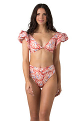 Bikini set with seashell print in red - Ref. Menorca