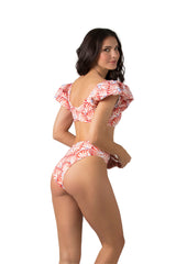 Bikini set with seashell print in red - Ref. Menorca