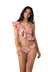 Bikini set with seashell print in red - Ref. Macarena