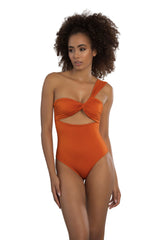 Solid orange one-piece swimsuit-Ref. Kissamos