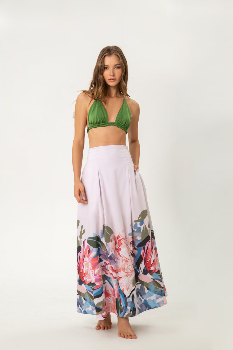 Light pink floral print skirt - Ref. Skala