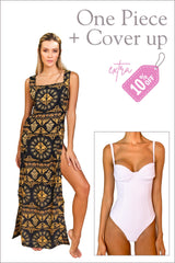 One Piece Indico + Cover up Turki