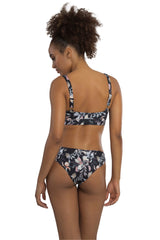 Bikini with black floral print-Ref. Milos/Tanzani