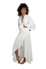 Solid bone white blouse-Ref. Vik