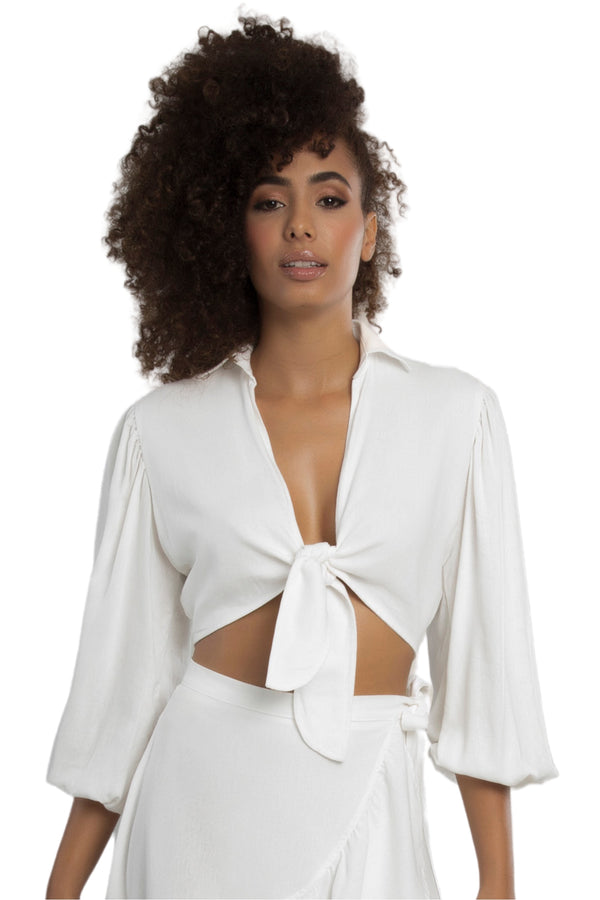 Solid bone white blouse-Ref. Vik