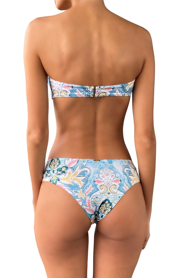 Light blue bikini with arabesque print - Ref. Miyako