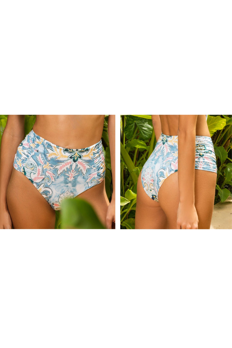 Light blue bikini with arabesque print - Ref. Miyako