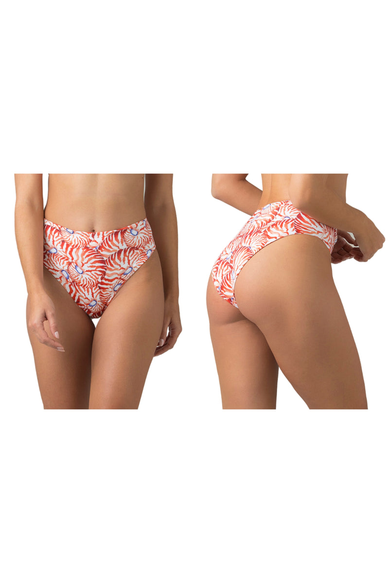 Bikini set with seashell print in red - Ref. Macarena