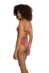 Solid dark rose one-piece swimsuit for women - Ref. Boracay