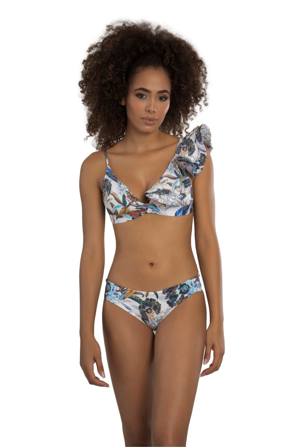 Bikini with white floral print-Ref. Bengala