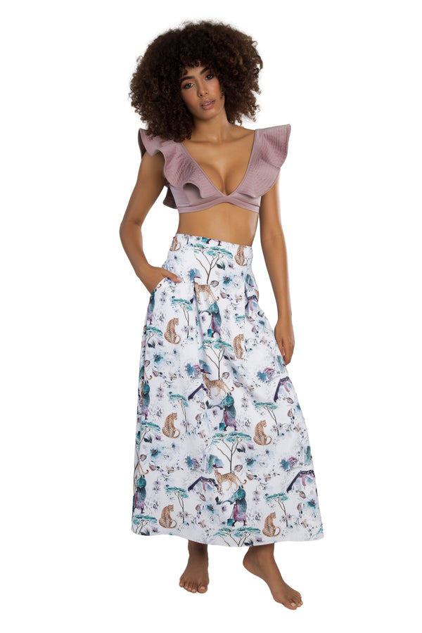 Skirt with white watercolor print-Ref. Skala