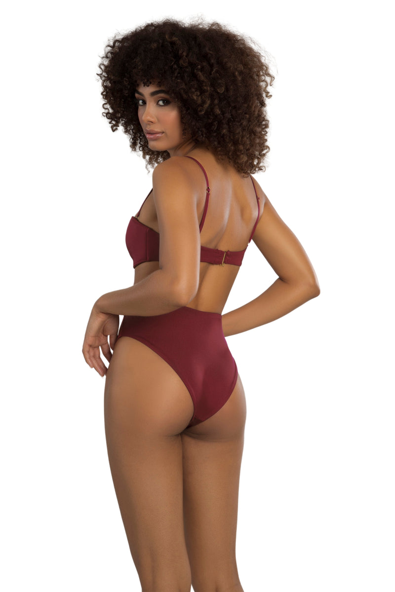 Solid red wine bikini-Ref. Hoi An
