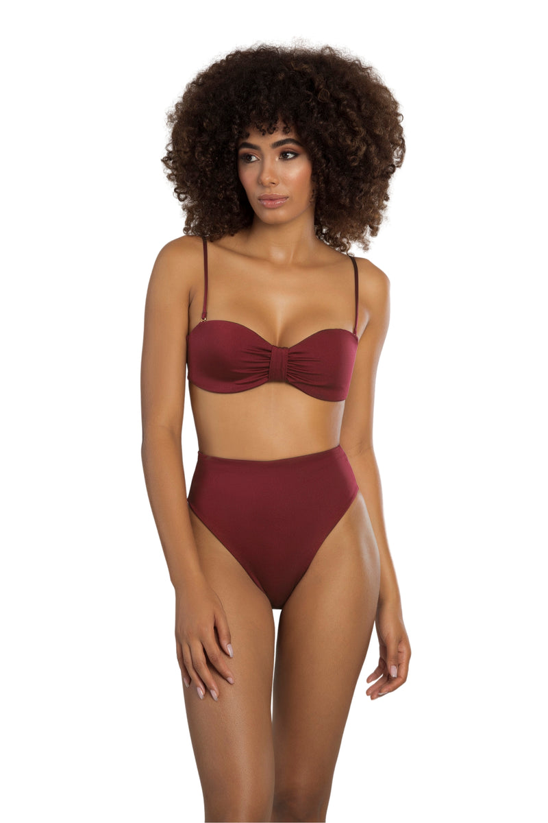 Solid red wine bikini-Ref. Hoi An