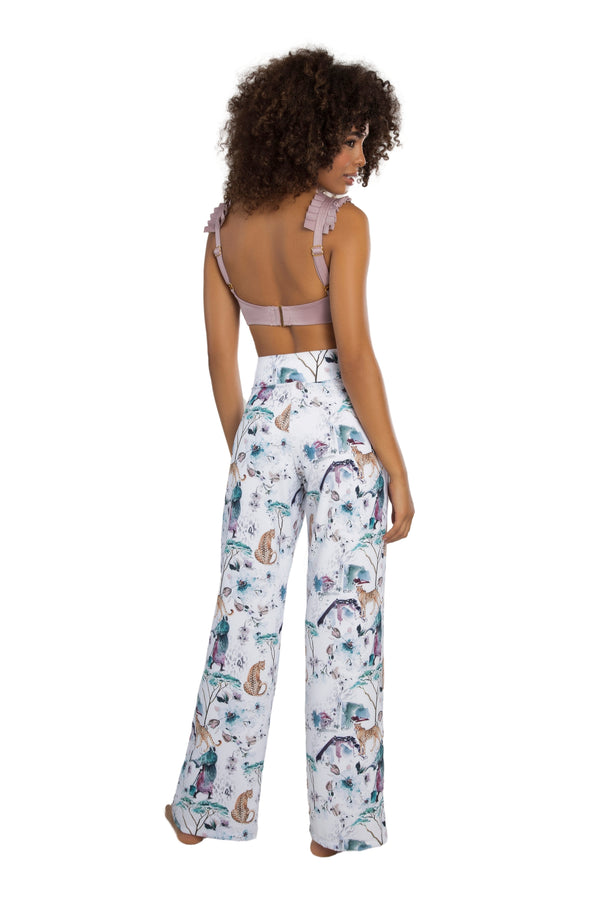 Pants with white watercolor print-Ref. Broome