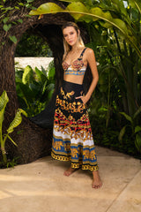 Black skirt with baroque print - Ref. Skala