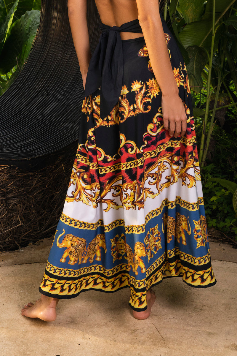 Black skirt with baroque print - Ref. Skala