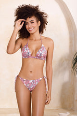 Bikini with dark rose floral print-Ref. Maori/Palau