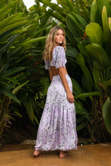 Lavender skirt with floral print - Ref. Ayia